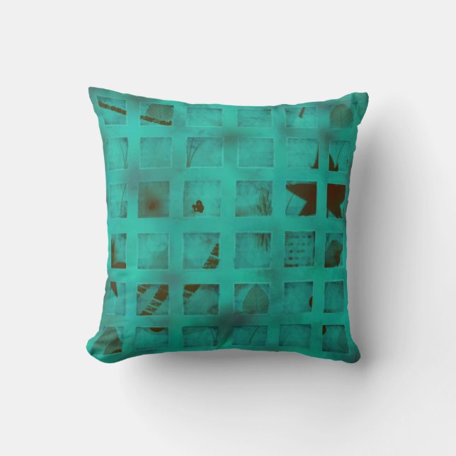 Turquoise lights in my bedroom throw pillow (Front)