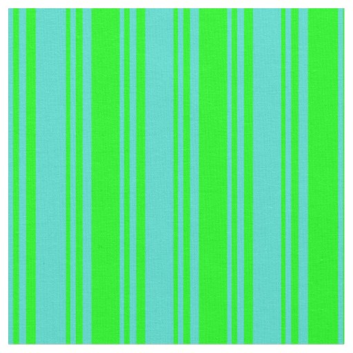 Turquoise & Lime Colored Lines Fabric