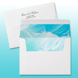 Turquoise Lined Envelope<br><div class="desc">Printed with faux brushed swirl pattern in shades of turquoise and white on the inside,  these envelopes are a great touch to add to our any of our invitations for any occasion.</div>
