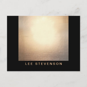 Turquoise Linen and Gold Circles Beauty Salon 2 Postcard