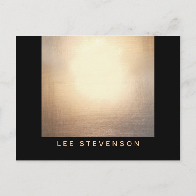 Turquoise Linen and Gold Circles Beauty Salon 2 Postcard (Front)