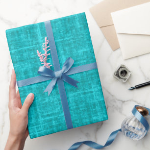 Turquoise Linen Wrapping Paper