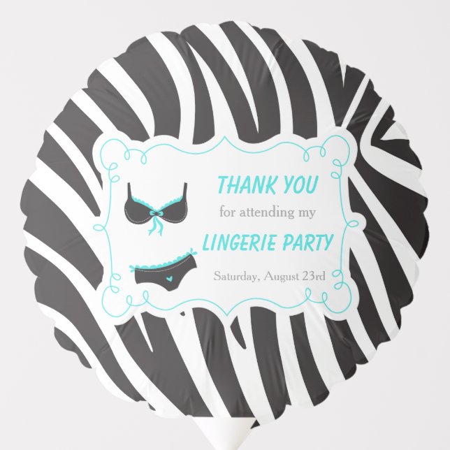 Turquoise Lingerie Party Thank You Balloon (Front)
