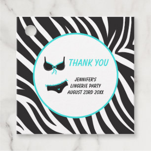 Turquoise Lingerie Party Thank You Favor Tags