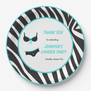 Turquoise Lingerie Party Thank You Paper Plates