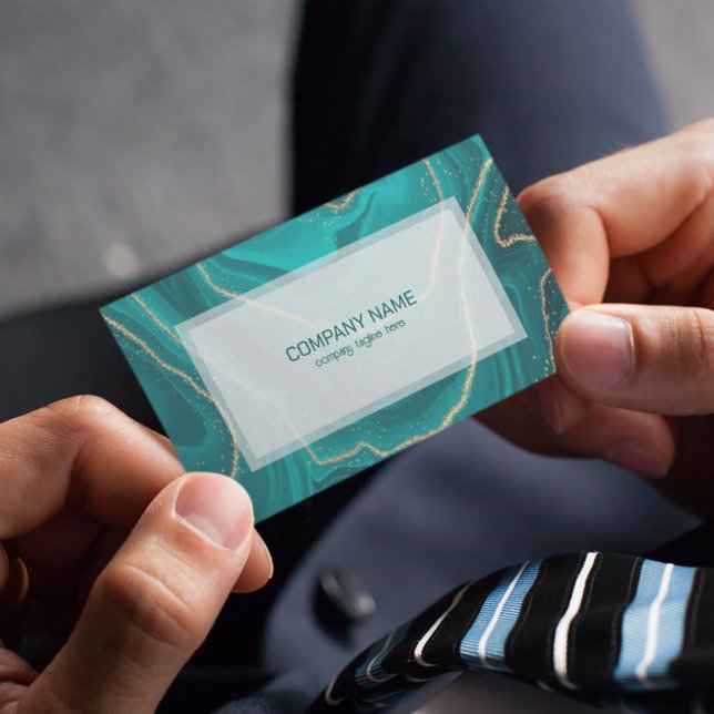Turquoise liquid marble texture business card (Creator Uploaded)
