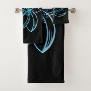 Turquoise Lotus Bath Towel Set