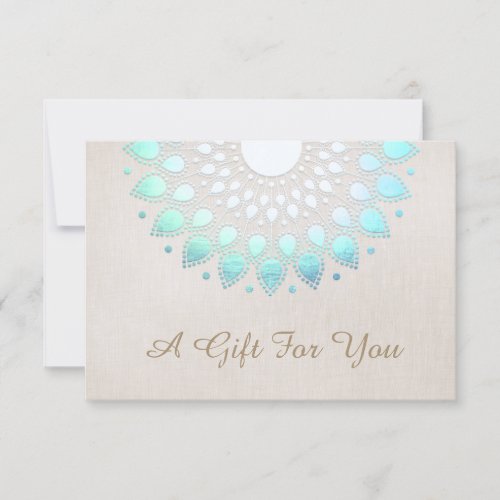 Turquoise Lotus Flower Gift Certificate