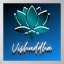 Turquoise Lotus flower Vishuddha Poster