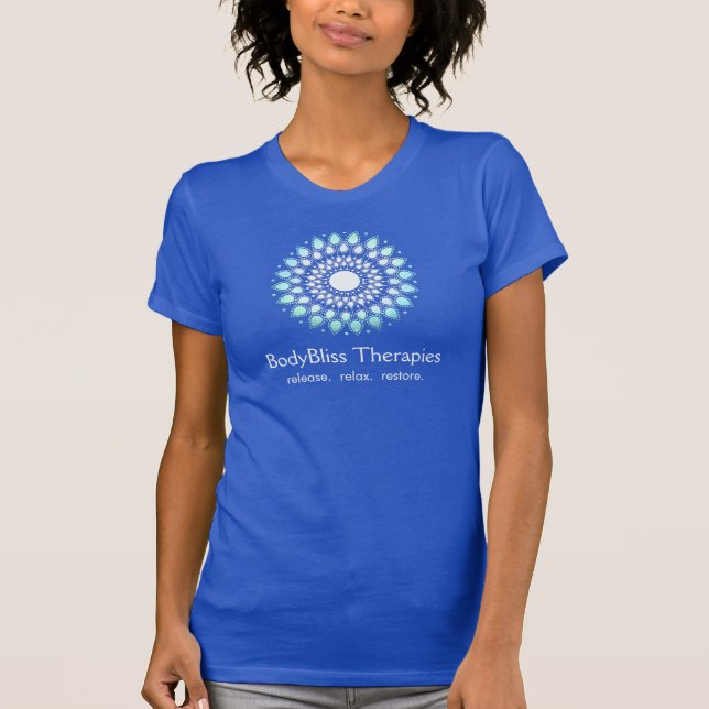 Turquoise Lotus Yoga Teacher Health Spa T-Shirt (Front)