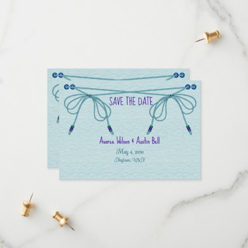 Turquoise Love Knots Wedding Save The Date