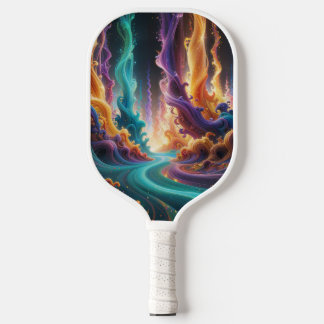 Turquoise Magenta Amber Glow, Ethereal Gradient Carbon Fiber Pickleball Paddle