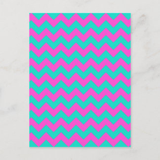 Turquoise Magenta Chevron Postcard