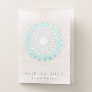 Turquoise Mandala Holistic Health Healer Pocket Folder