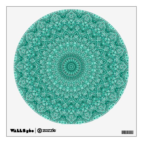 Turquoise Mandala Kaleidoscope Medallion Flower Wall Decal