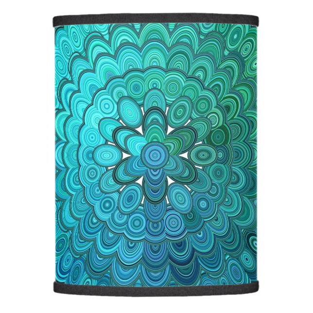 Turquoise Mandala Lamp Shade (Front)