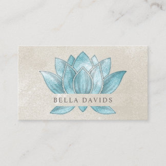 Turquoise Mandala Lotus Floral Yoga Instructor Business Card