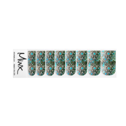 Turquoise Mandala Minx Nail Art
