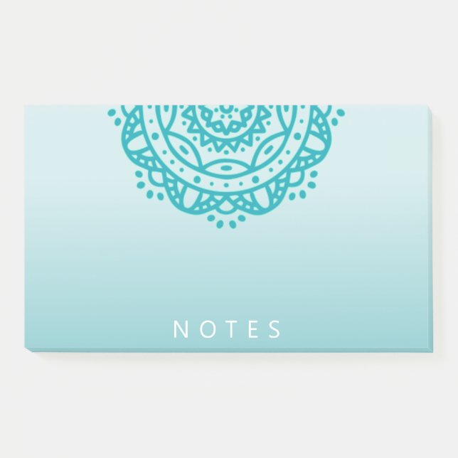 Turquoise Mandala Ombre Notes (Front)