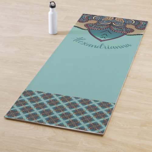 Turquoise Mandala Pilates Yoga Exercise Yoga Mat