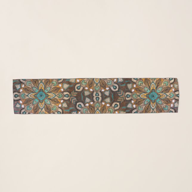 Turquoise Mandala Scarf (Front (Horizontal))