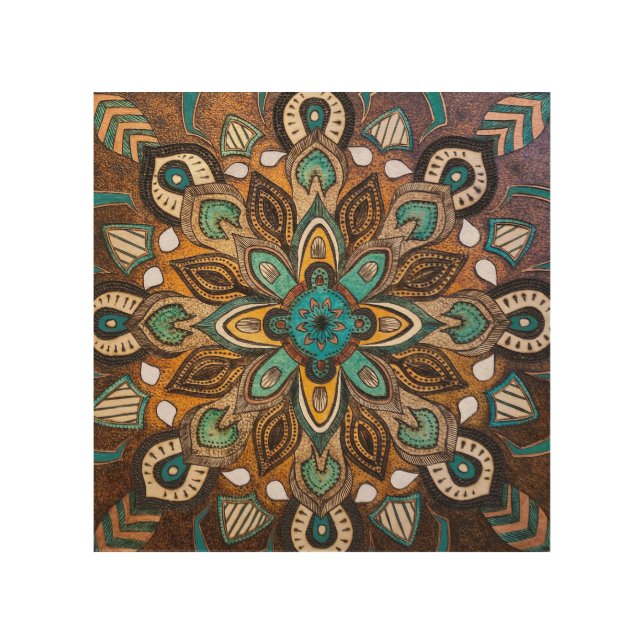 Turquoise Mandala Wall Art (Front)