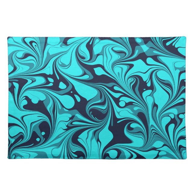 Turquoise Marble Cloth Placemat (Front)