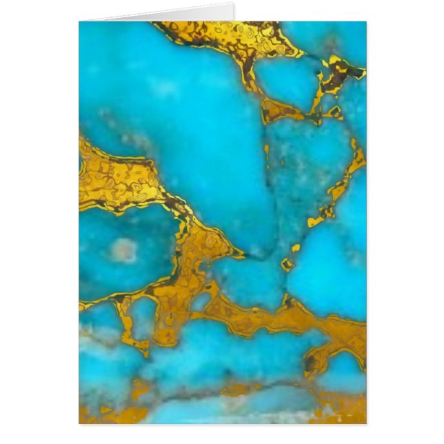 Turquoise Marble GOLD Glitter - ADD Initials Cards (Front)