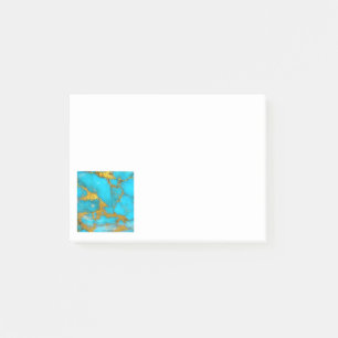 Turquoise Marble GOLD Glitter - ADD Initials Post-it Notes