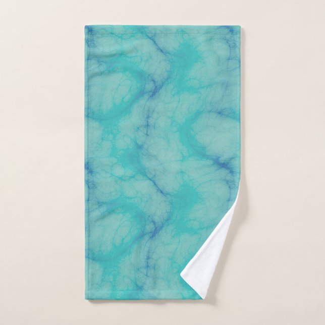Turquoise marble hand towel  (Hand Towel)