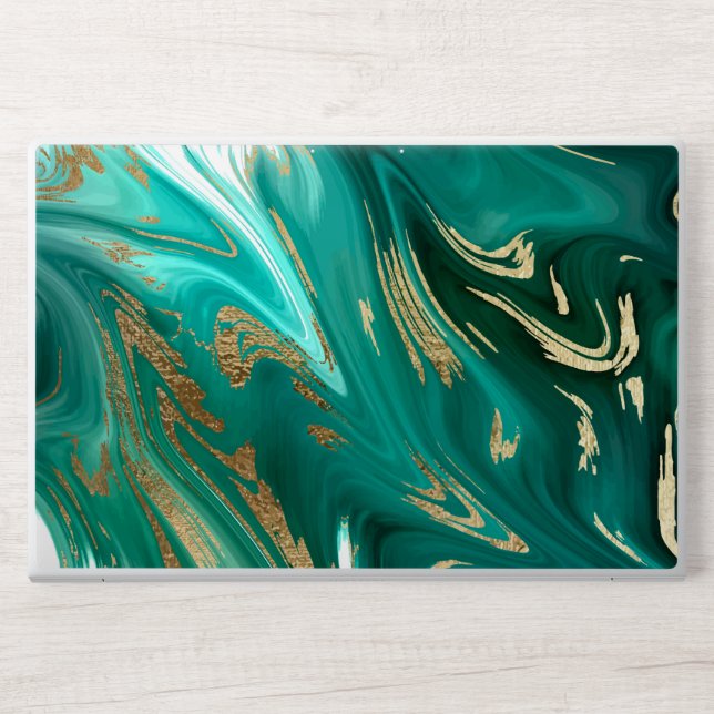 Turquoise Marble HP Laptop Skin (Front)