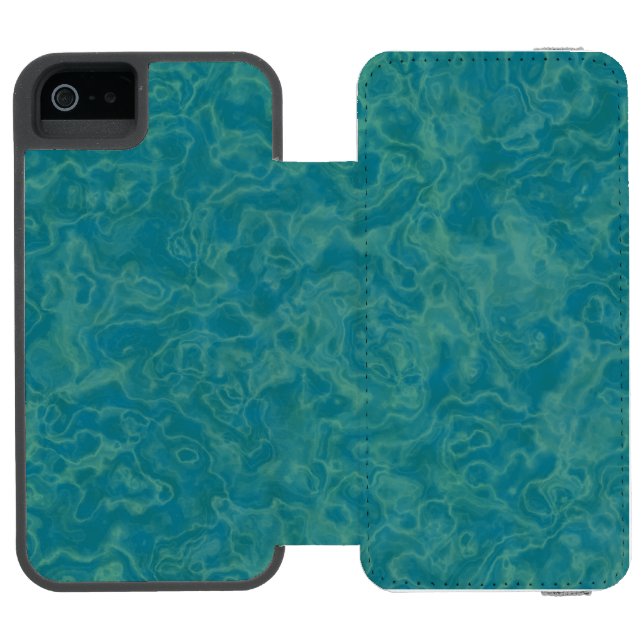 Turquoise marble incipio iPhone wallet case (Folio Open)