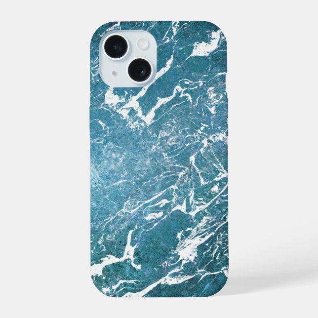 turquoise marble iphone case (Back)