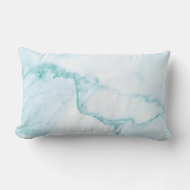 Turquoise Marble Lumbar Pillow (Front)