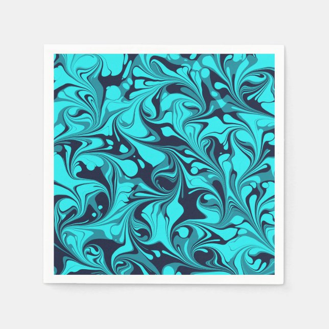 Turquoise Marble Napkins (Front)
