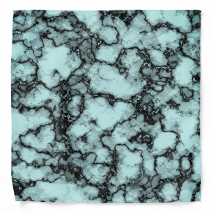 Turquoise Marble Pattern Bandana