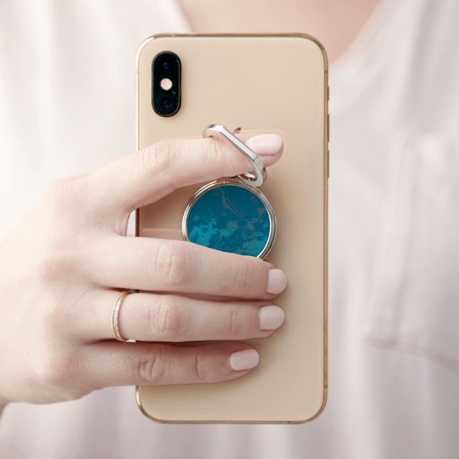 Turquoise marble phone ring stand (In Situ)