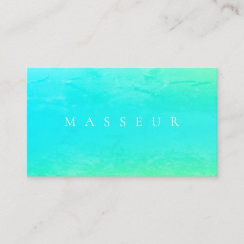 Turquoise marble stone faux look business card