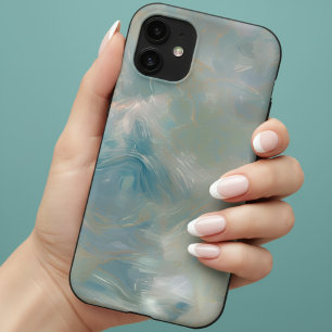 Turquoise Marble Swirl Pattern iPhone 17 Case