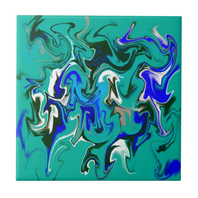 Turquoise marble texture ceramic tile (Front)