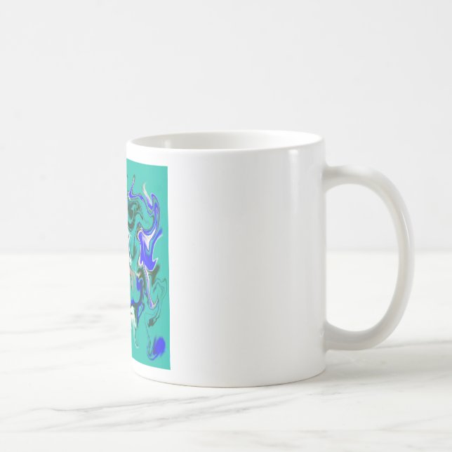 Turquoise marble texture coffee mug (Right)
