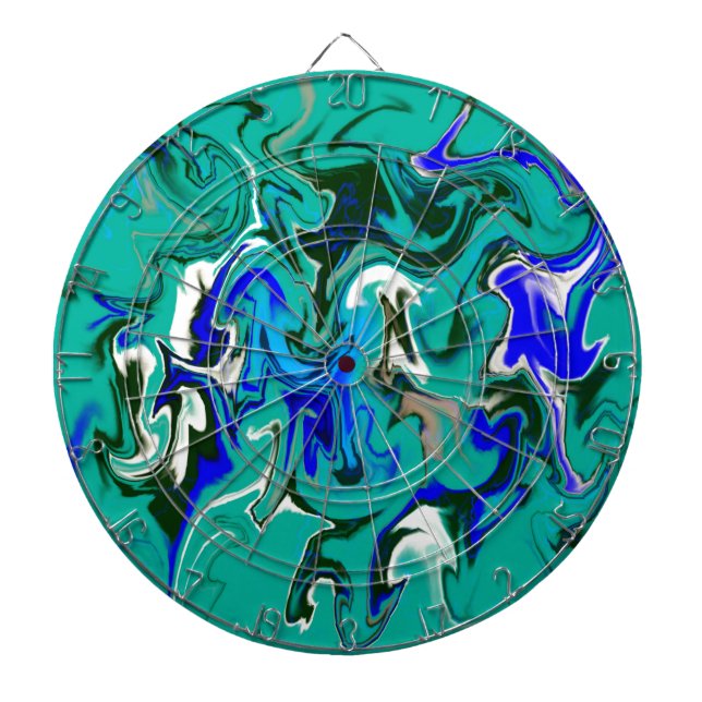 Turquoise marble texture dart board (Front)