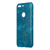 Turquoise marble uncommon google pixel case (Back/Left)