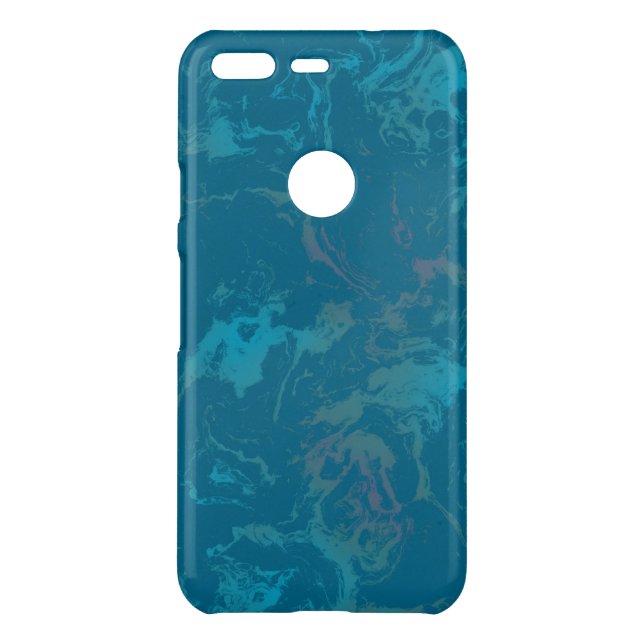 Turquoise marble uncommon google pixel case (Back)