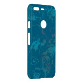 Turquoise marble uncommon google pixel case (Back/Right)