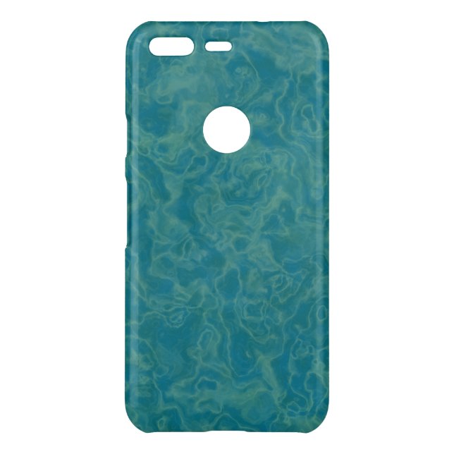 Turquoise marble uncommon google pixel case (Back)