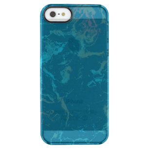 Turquoise marble clear iPhone SE/5/5s case