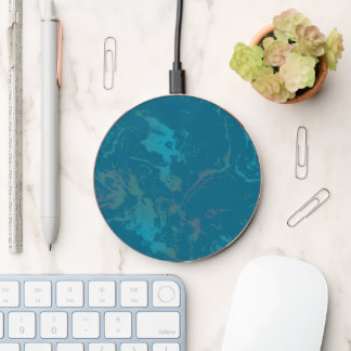 Turquoise marble wireless charger