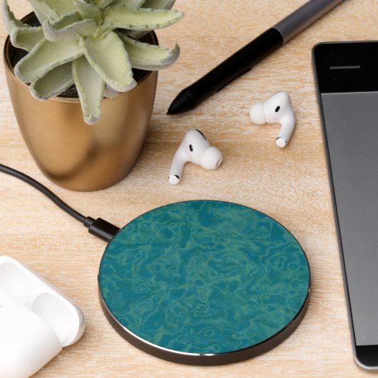 Turquoise marble wireless charger (Desk 2)