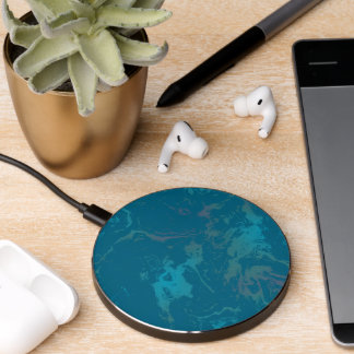Turquoise marble wireless charger